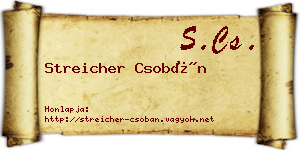 Streicher Csobán névjegykártya